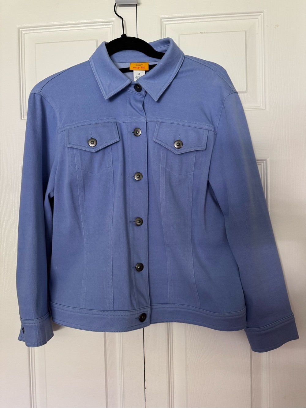 Ruby Rd. Periwinkle Button-Front Jean Jacket